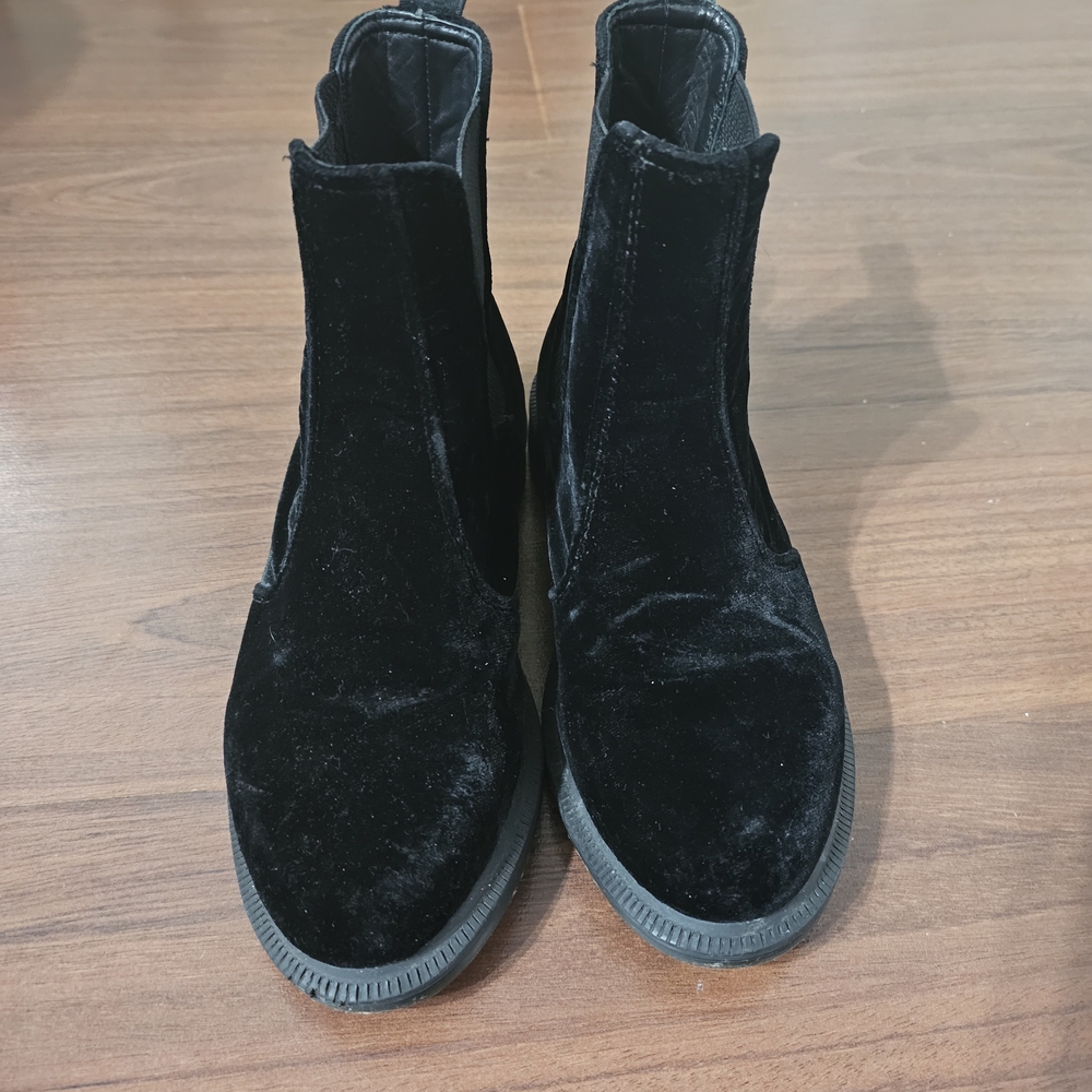 Dr. Martens Black Flora Velvet Women's Boots